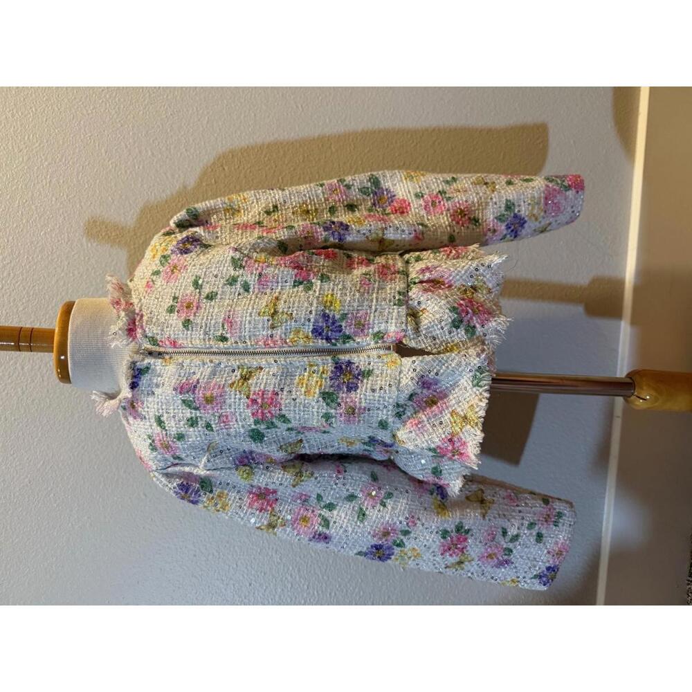 Floral Sequin Tweed style Jacket by Blueberi Boulevard - Size 10